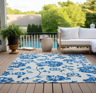 Piper Looms Chantille Floral ACN856 White Machine Washable Area Rug Outdoor Lifestyle Image Feature
