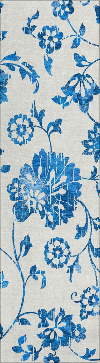 Piper Looms Chantille Floral ACN856 White Machine Washable Area Rug Runner Main Image