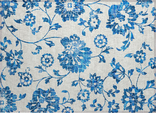 Piper Looms Chantille Floral ACN856 White Machine Washable Area Rug Scatter Main Image