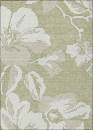Piper Looms Chantille Floral ACN857 Aloe Machine Washable Area Rug main image