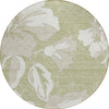 Piper Looms Chantille Floral ACN857 Aloe Machine Washable Area Rug Round Main Image