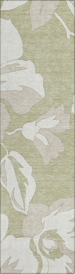 Piper Looms Chantille Floral ACN857 Aloe Machine Washable Area Rug Runner Main Image