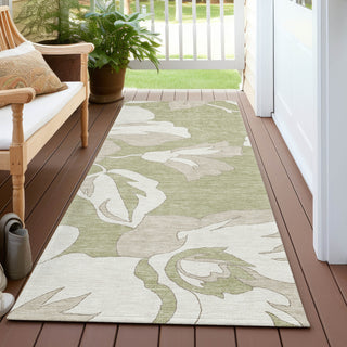 Piper Looms Chantille Floral ACN857 Aloe Machine Washable Area Rug Runner Outdoor Lifestyle Image Feature