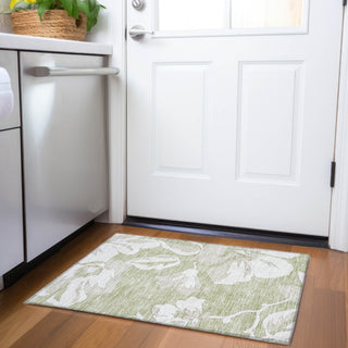 Piper Looms Chantille Floral ACN857 Aloe Machine Washable Area Rug Scatter Lifestyle Image Feature