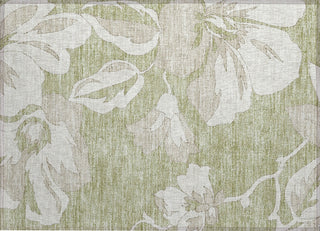 Piper Looms Chantille Floral ACN857 Aloe Machine Washable Area Rug Scatter Main Image