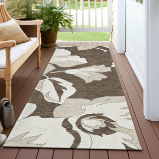 Piper Looms Chantille Floral ACN857 Brown Machine Washable Area Rug Runner Outdoor Lifestyle Image Feature