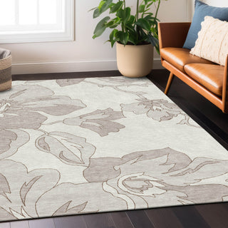 Piper Looms Chantille Floral ACN857 Ivory Machine Washable Area Rug Lifestyle Image Feature