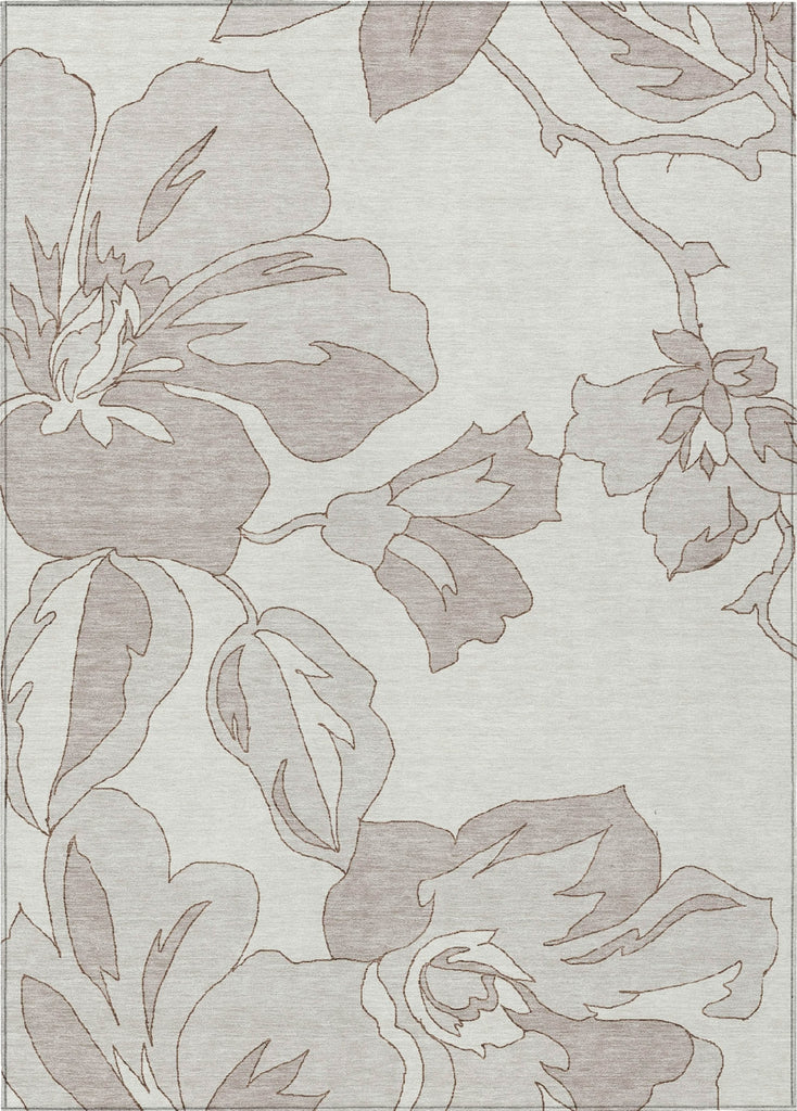 Piper Looms Chantille Floral ACN857 Ivory Machine Washable Area Rug main image