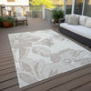 Piper Looms Chantille Floral ACN857 Ivory Machine Washable Area Rug Outdoor Lifestyle Image Feature