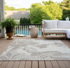 Piper Looms Chantille Floral ACN857 Ivory Machine Washable Area Rug Outdoor Lifestyle Image Feature