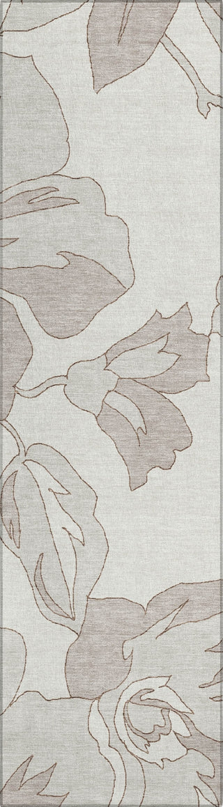 Piper Looms Chantille Floral ACN857 Ivory Machine Washable Area Rug Runner Main Image