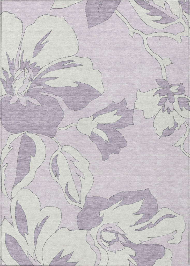 Piper Looms Chantille Floral ACN857 Lavender Machine Washable Area Rug main image