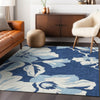 Piper Looms Chantille Floral ACN857 Navy Machine Washable Area Rug Lifestyle Image Feature