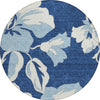 Piper Looms Chantille Floral ACN857 Navy Machine Washable Area Rug Round Main Image