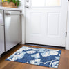 Piper Looms Chantille Floral ACN857 Navy Machine Washable Area Rug Scatter Lifestyle Image Feature