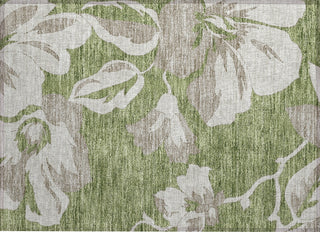 Piper Looms Chantille Floral ACN857 Olive Machine Washable Area Rug Scatter Main Image