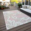 Piper Looms Chantille Floral ACN857 Pink Machine Washable Area Rug Outdoor Lifestyle Image Feature