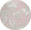 Piper Looms Chantille Floral ACN857 Pink Machine Washable Area Rug Round Main Image
