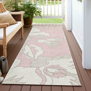 Piper Looms Chantille Floral ACN857 Pink Machine Washable Area Rug Runner Outdoor Lifestyle Image Feature