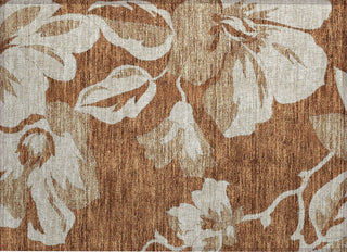 Piper Looms Chantille Floral ACN857 Terracotta Machine Washable Area Rug Scatter Main Image
