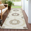 Piper Looms Chantille Medallions ACN858 Ivory Machine Washable Area Rug Runner Outdoor Lifestyle Image Feature