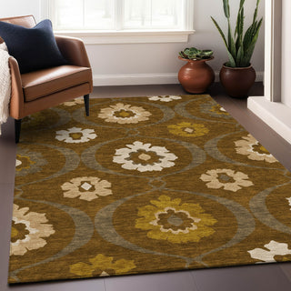 Piper Looms Chantille Medallions ACN858 Mocha Machine Washable Area Rug Lifestyle Image Feature