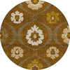Piper Looms Chantille Medallions ACN858 Mocha Machine Washable Area Rug Round Main Image