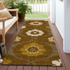 Piper Looms Chantille Medallions ACN858 Mocha Machine Washable Area Rug Runner Outdoor Lifestyle Image Feature
