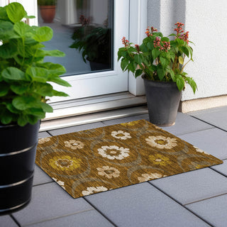 Piper Looms Chantille Medallions ACN858 Mocha Machine Washable Area Rug Scatter Outdoor Lifestyle Image Feature