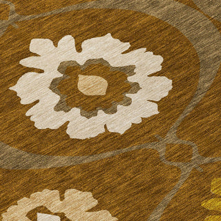 Piper Looms Chantille Medallions ACN858 Mocha Machine Washable Area Rug Swatch Image