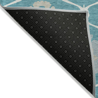 Piper Looms Chantille Medallions ACN858 Teal Machine Washable Area Rug Backing Image