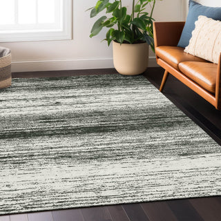 Piper Looms Chantille Stripes ACN859 Black Machine Washable Area Rug Lifestyle Image Feature