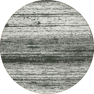 Piper Looms Chantille Stripes ACN859 Black Machine Washable Area Rug Round Main Image