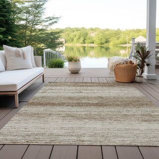 Piper Looms Chantille Stripes ACN859 Brown Machine Washable Area Rug Outdoor Lifestyle Image Feature