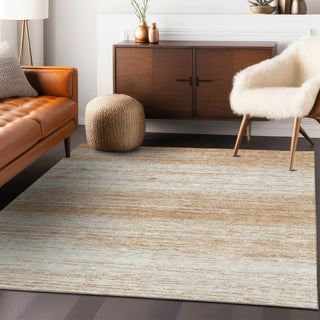 Piper Looms Chantille Stripes ACN859 Copper Machine Washable Area Rug Lifestyle Image Feature
