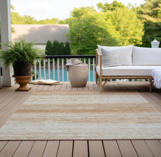 Piper Looms Chantille Stripes ACN859 Copper Machine Washable Area Rug Outdoor Lifestyle Image Feature