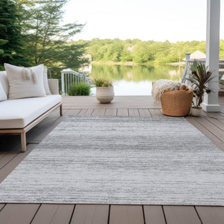 Piper Looms Chantille Stripes ACN859 Gray Machine Washable Area Rug Outdoor Lifestyle Image Feature
