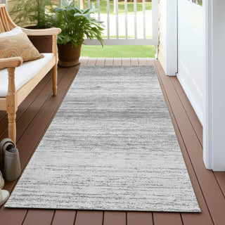 Piper Looms Chantille Stripes ACN859 Gray Machine Washable Area Rug Runner Outdoor Lifestyle Image Feature