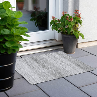 Piper Looms Chantille Stripes ACN859 Gray Machine Washable Area Rug Scatter Outdoor Lifestyle Image Feature