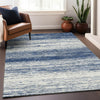Piper Looms Chantille Stripes ACN859 Navy Machine Washable Area Rug Lifestyle Image Feature