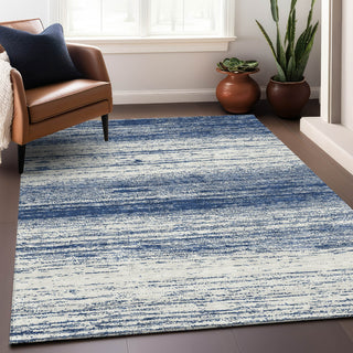 Piper Looms Chantille Stripes ACN859 Navy Machine Washable Area Rug Lifestyle Image Feature