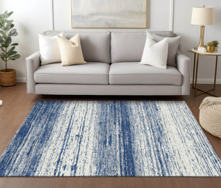 Piper Looms Chantille Stripes ACN859 Navy Machine Washable Area Rug Lifestyle Image Feature