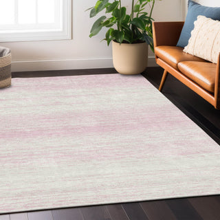 Piper Looms Chantille Stripes ACN859 Pink Machine Washable Area Rug Lifestyle Image Feature