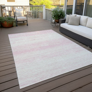 Piper Looms Chantille Stripes ACN859 Pink Machine Washable Area Rug Outdoor Lifestyle Image Feature