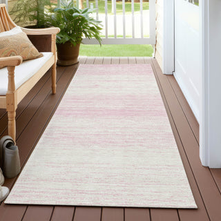 Piper Looms Chantille Stripes ACN859 Pink Machine Washable Area Rug Runner Outdoor Lifestyle Image Feature