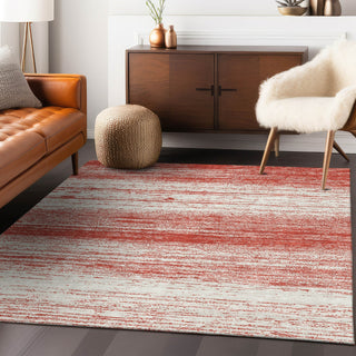Piper Looms Chantille Stripes ACN859 Red Machine Washable Area Rug Lifestyle Image Feature