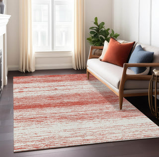 Piper Looms Chantille Stripes ACN859 Red Machine Washable Area Rug Lifestyle Image Feature