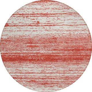 Piper Looms Chantille Stripes ACN859 Red Machine Washable Area Rug Round Main Image