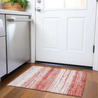 Piper Looms Chantille Stripes ACN859 Red Machine Washable Area Rug Scatter Lifestyle Image Feature