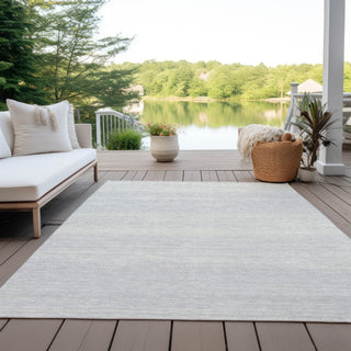 Piper Looms Chantille Stripes ACN859 Silver Machine Washable Area Rug Outdoor Lifestyle Image Feature